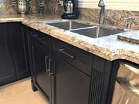 CBMmart lemari dapur desain modern kabinet pasar AS papan skirting led