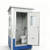 Cocohut - Toilettes de chantier temporaires pour ouvriers, installation facile, résistantes aux intempéries, en acier modulaire portable avec douche