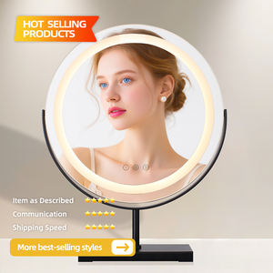 Lighted Travel Make up <b>LED</b> <b>Light</b> <b>Mirror</b> Portable <b>Light</b> up Beauty <b>Makeup</b> <b>Mirror</b> <b>With</b> 3 Color Dimmable Touch Screen - Product Image 2