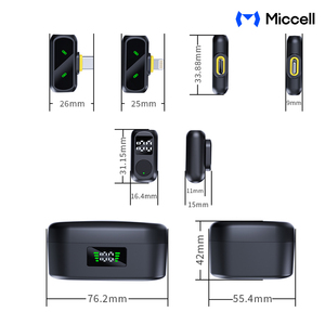 Micrófono Inalámbrico Ultraligero <span class=keywords><strong>de</strong></span> 8g para Teléfono Inteligente con Batería <span class=keywords><strong>de</strong></span> 24H, Sonido <span class=keywords><strong>de</strong></span> 48kHz y 24bit, Diseño Plug-and-Play para Vloggers y Streamers - Product Image 2