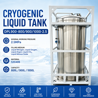 Tanque Criogénico de Acero Inoxidable de 800L, 900L, 1000L y 2.5MPa para Almacenamiento de Nitrógeno Líquido, Oxígeno, Argón y CO2