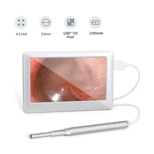 Цифровой отоскоп с HD-камерой 3,9 мм, USB-отоскоп с экраном 4,3 дюйма, эндоскоп для чистки ушей с 6 светодиодными лампами для взрослых и детей