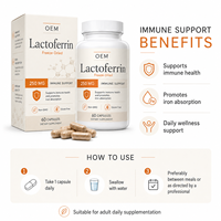 Capsules de lactoferrine lyophilisée de qualité professionnelle avec ingrédient actif de haute pureté pour soutenir l'absorption du fer