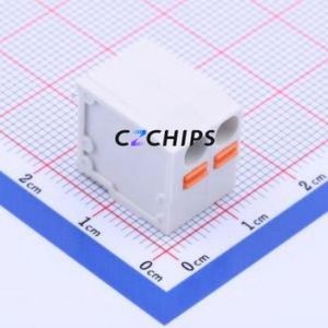 KF239-5.0-2P Spring Terminal Block Through hole Component (THT),P=5mm Connector 1x2P 5mm White 2P - Product Image 1