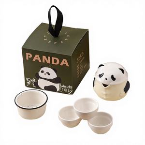 Service à thé portable en céramique vintage créatif Panda Kung Fu avec théière et tasse – Cadeau idéal pour une activité rapide avec les invités - Product Image 4