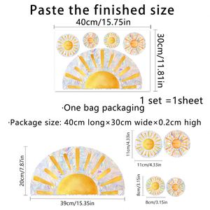 Wholesale Rainbow Clouds Sun Colorful Sunlight Static Wall Stickers UV Printed <b>Window</b> <b>Decals</b> for Home Decorative Glass <b>Windows</b> - Product Image 6