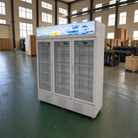 Réfrigérateur commercial vertical à trois portes, à température unique, à refroidissement par air, pour boissons