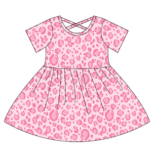 Abiti Estivi per Bambine a Maniche Corte, Casual da Spiaggia, Lunghezza al Ginocchio, Collo Tondo, in Morbido Tessuto di Bambù, Stampa Personalizzata, Vestiti Adorabili - Product Image 5