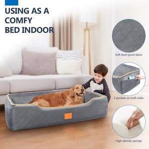 Siège auto pour <span class=keywords><strong>chien</strong></span> de grande taille de haute qualité avec coussin surélevé portable, poches de rangement, amovible et lavable - Product Image 4