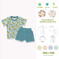 Pyjamas en bambou pour enfants, vente en gros, motifs personnalisés, ensemble de pyjamas pour bébé en bambou, ensemble de 2 pièces, manches courtes, ensemble de pyjamas pour bébé