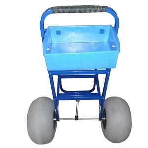 गर्म बिक्री आउटडोर पोर्टेबल एल्यूमीनियम फोल्डेबल बीच कार्ट गुब्बारे व्हील अनुकूलन योग्य ओएम समर्थित हैंड कार्ट ट्रॉली संलग्न - Product Image 4