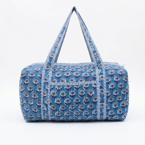Grand sac de voyage matelassé à imprimé floral, sac de week-end, sac de sport, sac de voyage pour une nuit, sac fourre-tout spacieux, rangement ample, coton doux, léger - Product Image 1