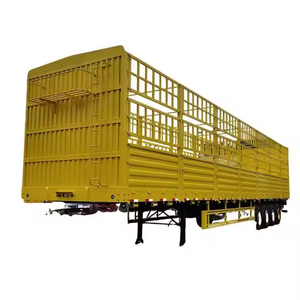 Semi-remorque de transport de bétail à 3 essieux, 60 tonnes, pour animaux (bovins, ovins, volailles), avec clôture latérale, prix de vente - Product Image 3