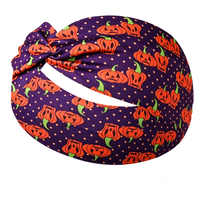 Bandeau Cheveux Style Citrouille Nouvelle Promotion Thème Halloween Imprimé Torsadé Accessoire Cheveux pour Fête et Cosplay