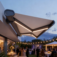 Auvent rétractable automatique à cassette complète, télécommande électrique, auvent de balcon, protection contre la pluie, protection solaire extérieure pour les bâtiments de jardin