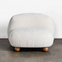 Fauteuil simple en tissu bouclé et bois, style minimaliste nordique, mobilier de salon, fauteuils d'appoint de qualité commerciale pour projets