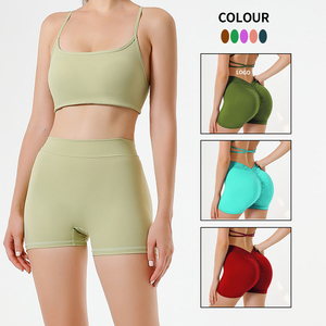 Conjuntos personalizados de alta calidad para <span class=keywords><strong>mujer</strong></span>, <span class=keywords><strong>ropa</strong></span> de Yoga para Fitness, mallas de entrenamiento, <span class=keywords><strong>ropa</strong></span> de <span class=keywords><strong>mujer</strong></span> de dos piezas, bolsillos, pantalones cortos, conjunto de Yoga para <span class=keywords><strong>mujer</strong></span> - Product Image 2