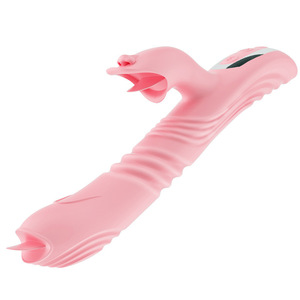 Nhà Máy Giá Rẻ Giá Lưỡi Dildo Cho Phụ Nữ 4 Trong 1 Sưởi Ấm Rung Liếm <span class=keywords><strong>Thrusting</strong></span> Thỏ <span class=keywords><strong>Vibrator</strong></span> - Product Image 2