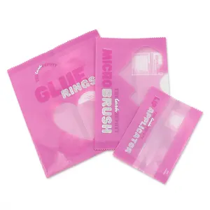 Cosmetic Sample Packet Plastic Bag Custom Heat 3 Side Seal Flat Mini Packaging Bag For Small Business