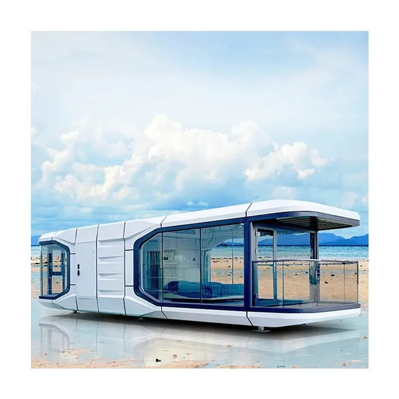 Fabrika alüminyum ayrılabilir taşınabilir prefabrik evler modüler mobil Modern lüks otel tatil evi prefabrik uzay kapsülü