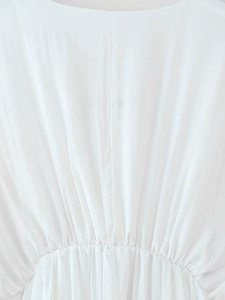 Abito Lungo Estivo con Scollo a V e <span class=keywords><strong>Maniche</strong></span> a Volant, <span class=keywords><strong>Vestito</strong></span> Casual da Donna, Maxi Abito Nero e <span class=keywords><strong>Bianco</strong></span> - Product Image 6