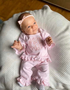 Boutique Baby Girl Set di abbigliamento in cotone lavorato a maglia rosa Set di vestiti a due pezzi con volant per neonato Set <span class=keywords><strong>pigiama</strong></span> autunno inverno Set2023 - Product Image 2