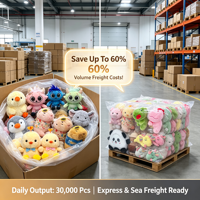 Peluche mini animaux assortis doux, breloque de sac, prix pour machine d'arcade de centre commercial, articles en stock de fournisseur direct