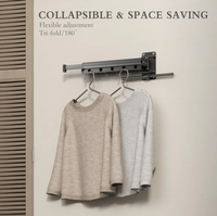 Étendoir à linge pliable mural en métal aluminium Support à linge pliable Salle de bain/salon moderne peu encombrant