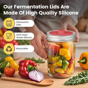 Capuchon de fermentation en silicone pour bocaux Mason, 86 mm, large ouverture, anti-fuite, pour bocaux à kimchi et cornichons - Product Image 3