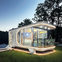 Casa espacial de cápsula pequeña inteligente, cabina móvil de acero, superventas, cocina de dos dormitorios para parque al aire libre, escuela, Hotel, apartamento, uso
