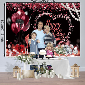 Glitter Gold Red Rose Floral Golden Globos Tacones Champagne Glass Fondo <span class=keywords><strong>para</strong></span> adultos Mujeres Decoraciones <span class=keywords><strong>de</strong></span> fiesta <span class=keywords><strong>de</strong></span> <span class=keywords><strong>cumpleaños</strong></span> - Product Image 5