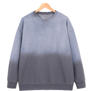 Sweat-shirt unisexe à col rond dégradé pour homme, 400G, finition sablée, anti-boulochage, style décontracté, coupe tendance américaine - Product Image 2
