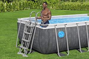<span class=keywords><strong>Bestway</strong></span> 561MB & 561MC Steel Pro MAX Splashview Rectángulo sobre el suelo Piscina Set 4,88 m X 2,44 m X 1,22 m con <span class=keywords><strong>bomba</strong></span>, escalera, cubierta - Product Image 3