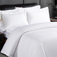 Housse de Couette Blanche 220*240, Parure de Lit 100% Coton avec Drap-housse