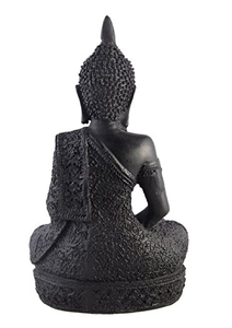 Statue de Bouddha en résine noire, décoration spirituelle pour la maison, ornement de table d'intérieur, élégante pièce d'art pour le salon, inspirée de la méditation - Product Image 5