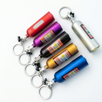 Porte-clés LED en forme de bouteille d'azote NOS, mini pendentif en alliage d'aluminium pour clés de voiture, décoration automobile JDM, cadeau - Vente Flash