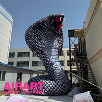 Mascotte de python gonflable géant, ballon gonflable de statue de serpent énorme pour la décoration d'événement de thème de zoo