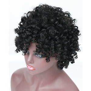 วิกผมแท้แบบดิบ 12a Virgin Hair Super Double Drawn ทรง Flower Curl พร้อมหน้าม้าสั้น สำหรับผู้หญิงผิวสี - Product Image 2
