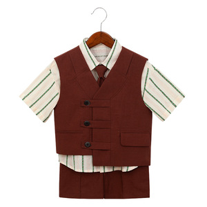 Ensemble gilet sans manches style occidental pour enfants ZC022, couleur unie, polyester, <span class=keywords><strong>chic</strong></span>, tenue d'été, <span class=keywords><strong>costume</strong></span> pour garçon d'un an - Product Image 5