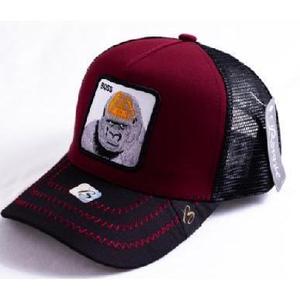 Gorra Trucker Boss Roja y Negra de Malla Ajustable Unisex Casual con Bordado para Adulto, Gorra de 6 Paneles - Product Image 1