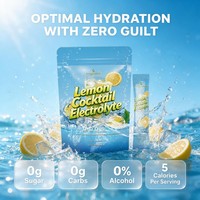 Aeglewell Poudre Électrolytique Saveur Citron Cocktail avec Vitamine C et Vitamine B12, Sachet Portable, OEM ODM, Complément Énergétique