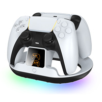 Support de charge pour manette de jeu PS5, accessoires de jeu pour manettes PS5, station de charge double avec indicateur lumineux RGB