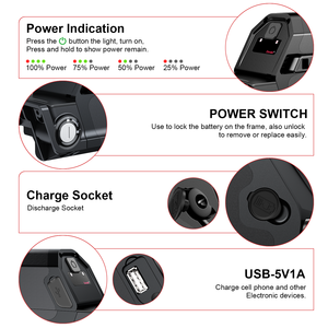EU Stock 48V 20Ah Under Frame 30A BMS with 3A <b>Charger</b> Rechargeable <b>Lithium</b> Seat Tube Mount <b>Battery</b> Fit for E-bike Easy Install - Product Image 3