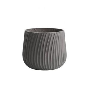 Maceta moderna para sala <span class=keywords><strong>de</strong></span> estar, balcón, suelo interior, <span class=keywords><strong>barro</strong></span> <span class=keywords><strong>de</strong></span> magnesio, maceta con textura a rayas - Product Image 1