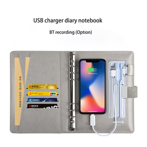 Custom Logo Business Notebook Smart Fingerprint <strong>Lock</strong> Wireless 8000mAh Power Bank <strong>Diary</strong> Notebook with 16gb USB Flash Drive Stick - Product Image 4