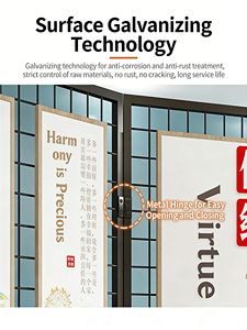 Présentoir de sol pliable polyvalent, hauteur <span class=keywords><strong>160</strong></span>-200 cm, cadre en fer peint, grille en fil de fer de 3,5 mm pour galeries et marchés nocturnes - Product Image 6