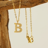Collar de Letras de Zirconia para Niños, Chapado en Oro de 18k, de Acero Inoxidable, a la Moda, Venta al por Mayor de Fábrica, Resistente al Agua, Regalo para Fiestas