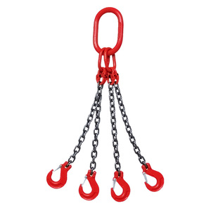 Ensemble de palans à chaîne G80 à 4 brins avec crochet coulissant en acier allié, palan de nivellement de charge à longueur fixe ronde - Product Image 1