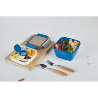 Plateau à Bento bol à salade 3 compartiments récipient à salade en plastique sans BPA pour les garnitures et les collations