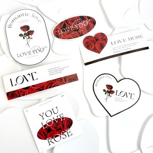 ของตกแต่งเค้กวันวาเลนไทน์รูปดอกกุหลาบอะคริลิค พร้อมการ์ดธีมความรัก สำหรับงานแต่งงานและงานปาร์ตี้ - Product Image 5